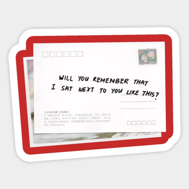 Will You Remember Postcard Sticker by Clandestine Letters